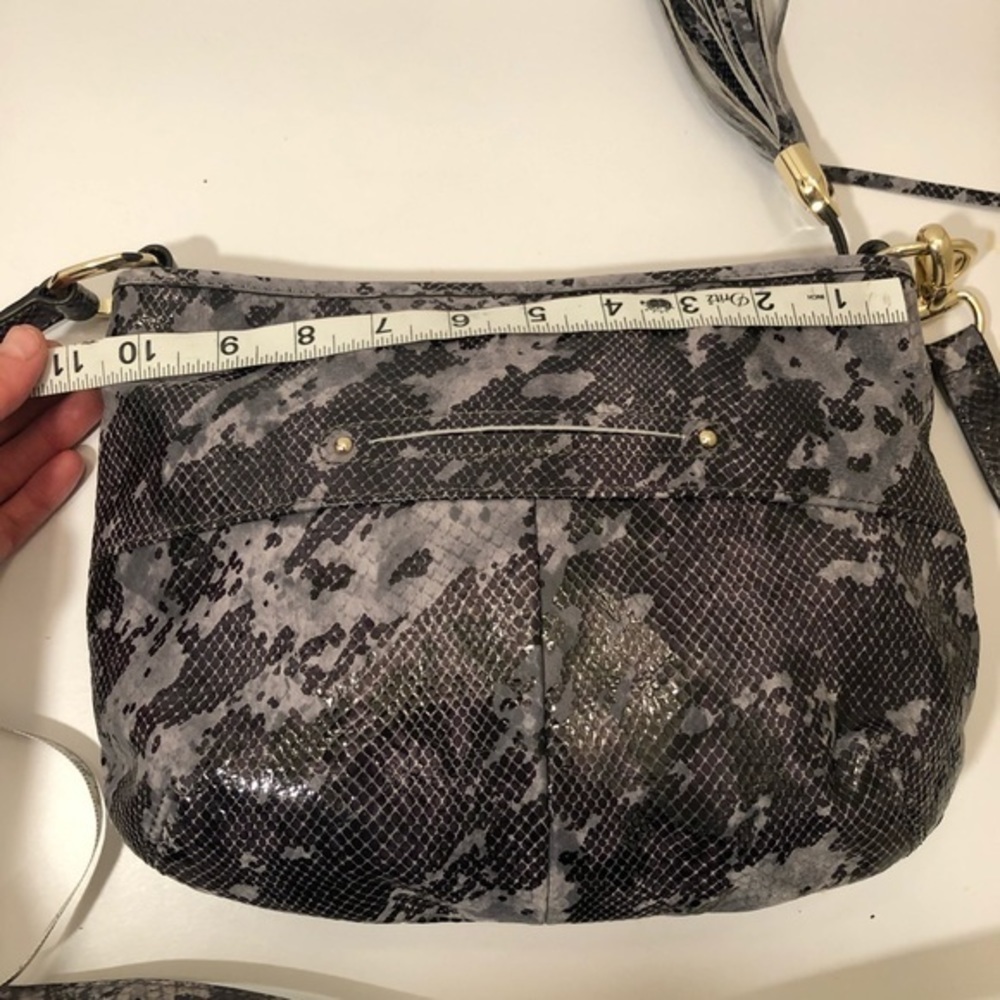 B. Makowsky Blue Python Embossed Bag - image 2